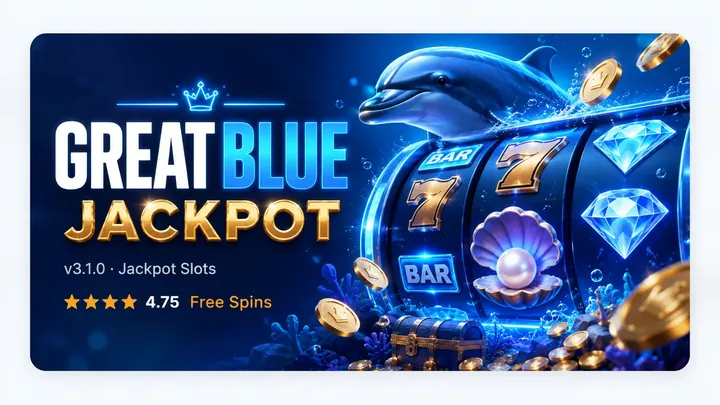 Great Blue Jackpot – v3.1.0 Jackpot Slots, 4.75 stars, Free Spins
