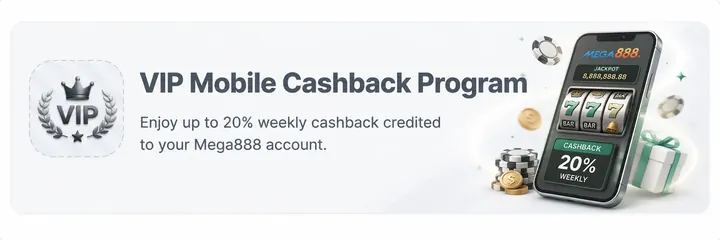 VIP Mobile Cashback Program – up to 20% weekly cashback on losses